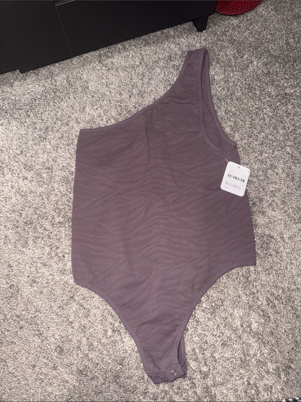 Free People One-Shoulder Mauve Ribbed Bodysuit
